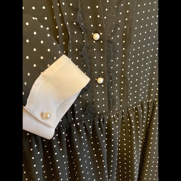 Zara Polka Dot Dress Black and White - Picture 4 of 6